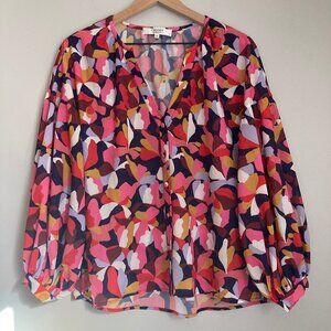 Crosby by Mollie Burch Top Womens Small Colorful Graphic Print Berkeley Feminine